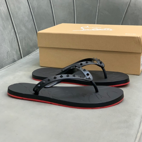 Christian Lubotin-High end rivet flip flops