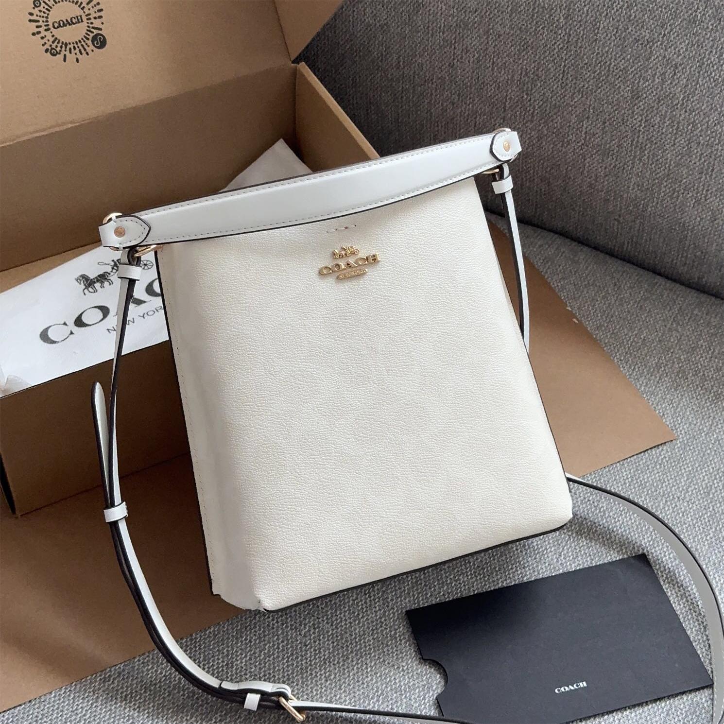 Coach-White Mollie Bucket Bag