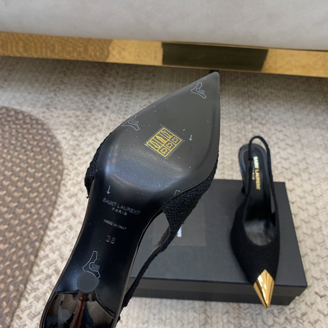 YSL-Metal pointed tip shoes