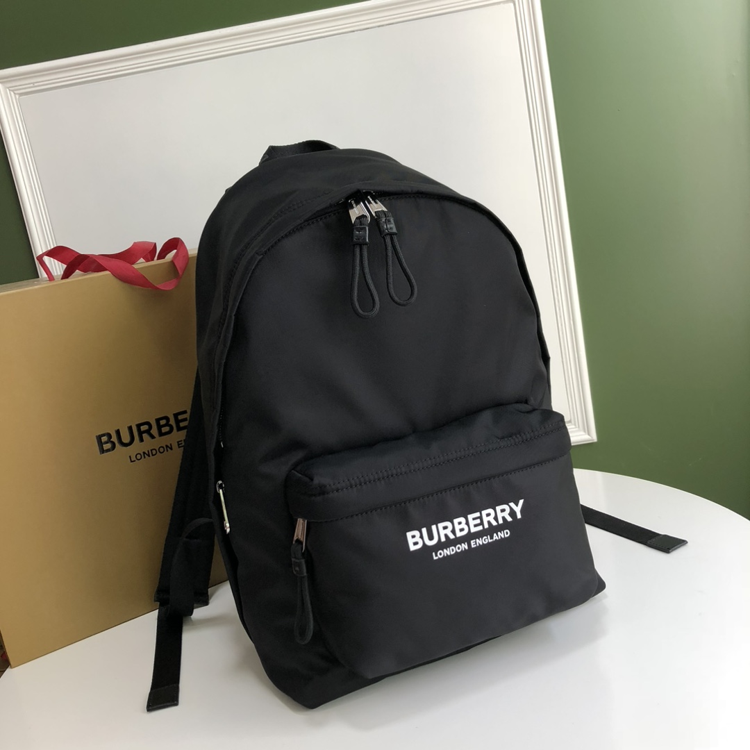 Burberry-Bur letter jacquard woven logo nylon backpack