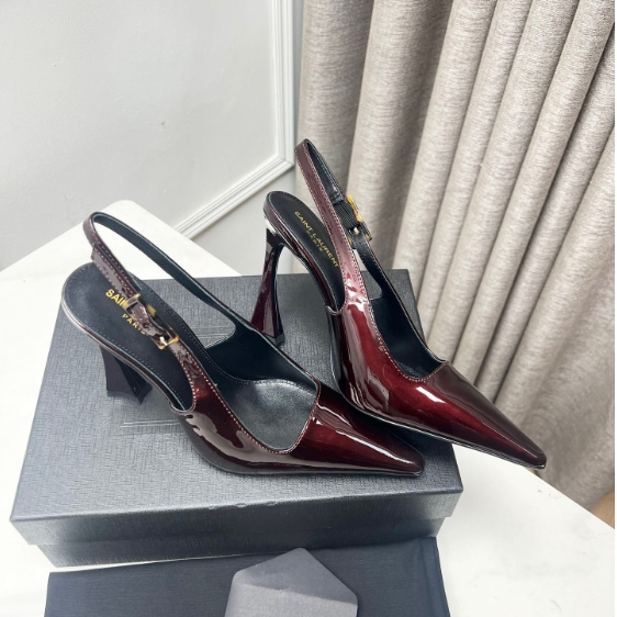 YSL-Mirad Open Bead Back Empty Hardware Buckle High Heels