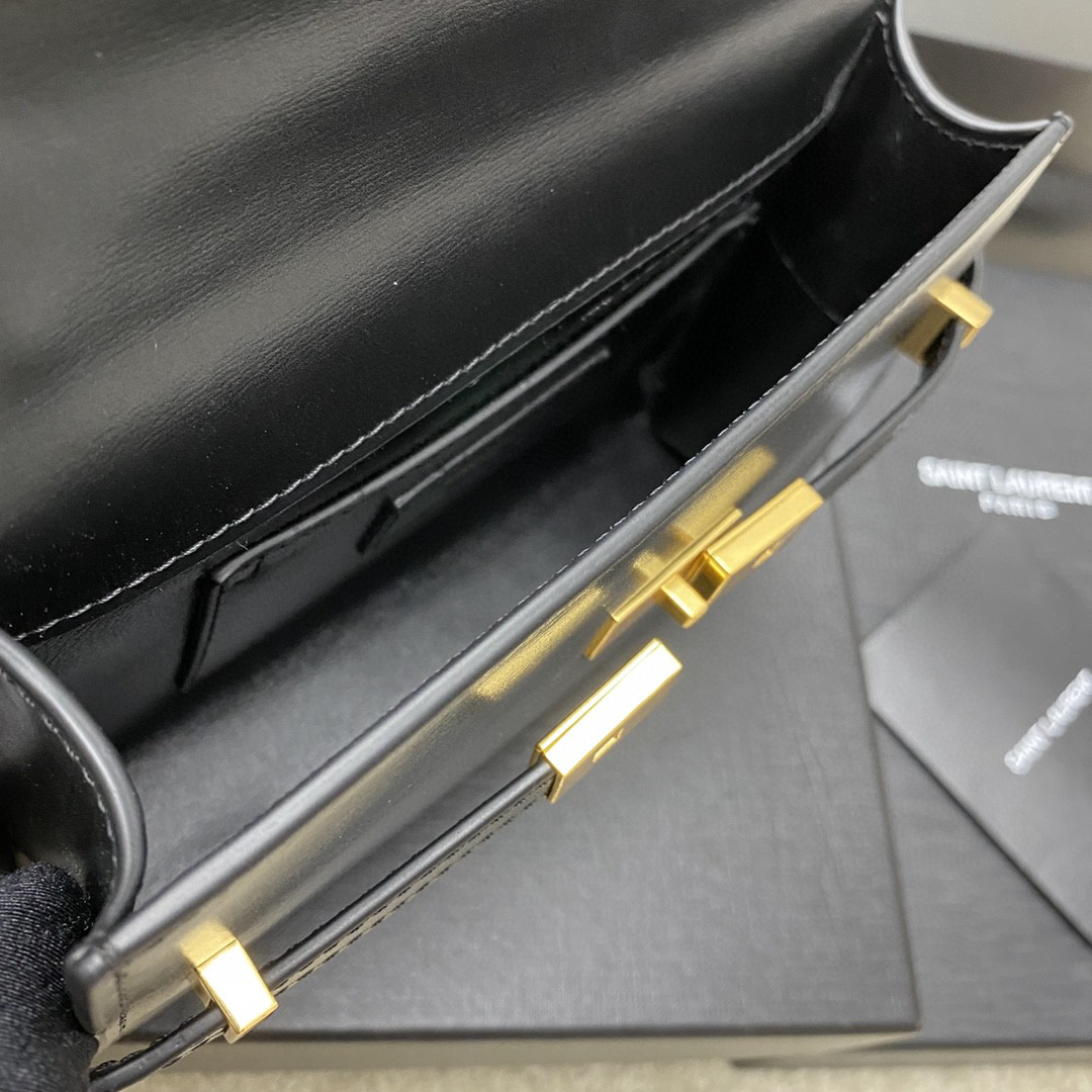 YSL-MANHATTAN cow leather mini crossbody bag