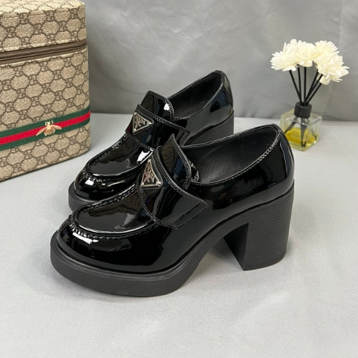 Prada-Classic Triangular Logo Loafers