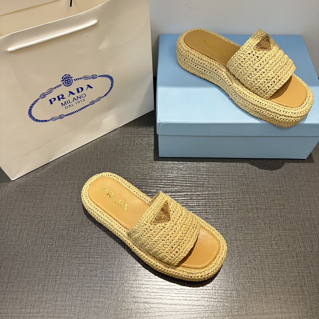 Prada-straw sandals