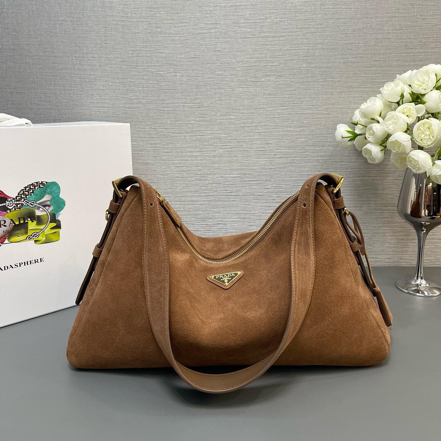 Prada-New suede handbag Aimee Hobo bag