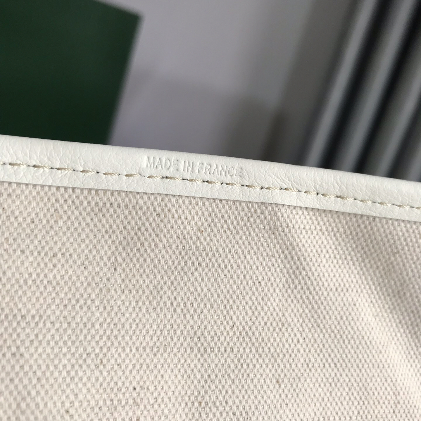 GOYARD- Saint Louis Medium White Canvas Calfskin Tote Bag Shopping Bag Handbag