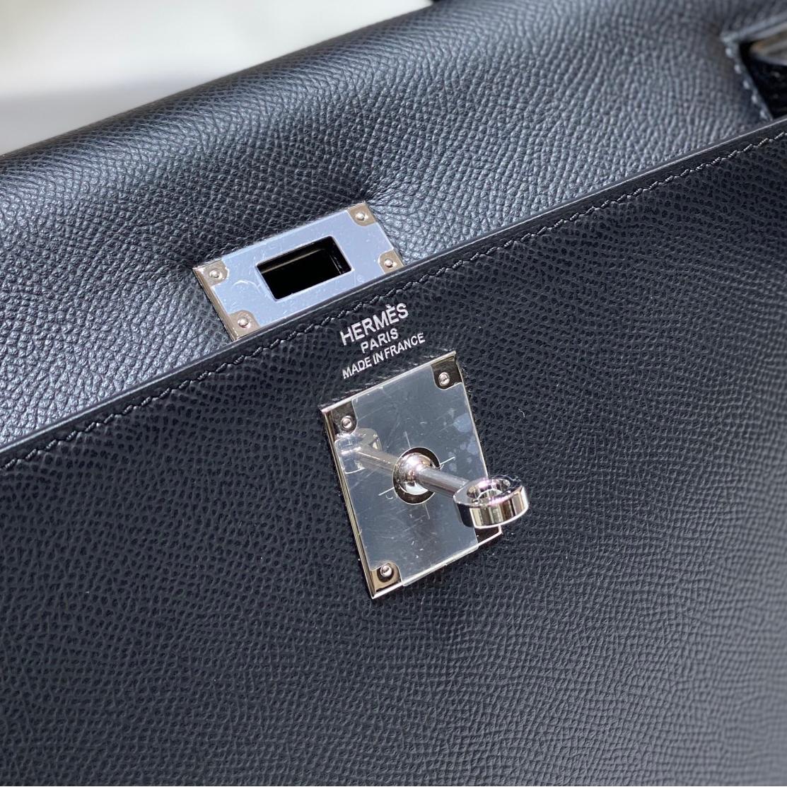 Hermes-Black-sliver Kelly 25CM bag