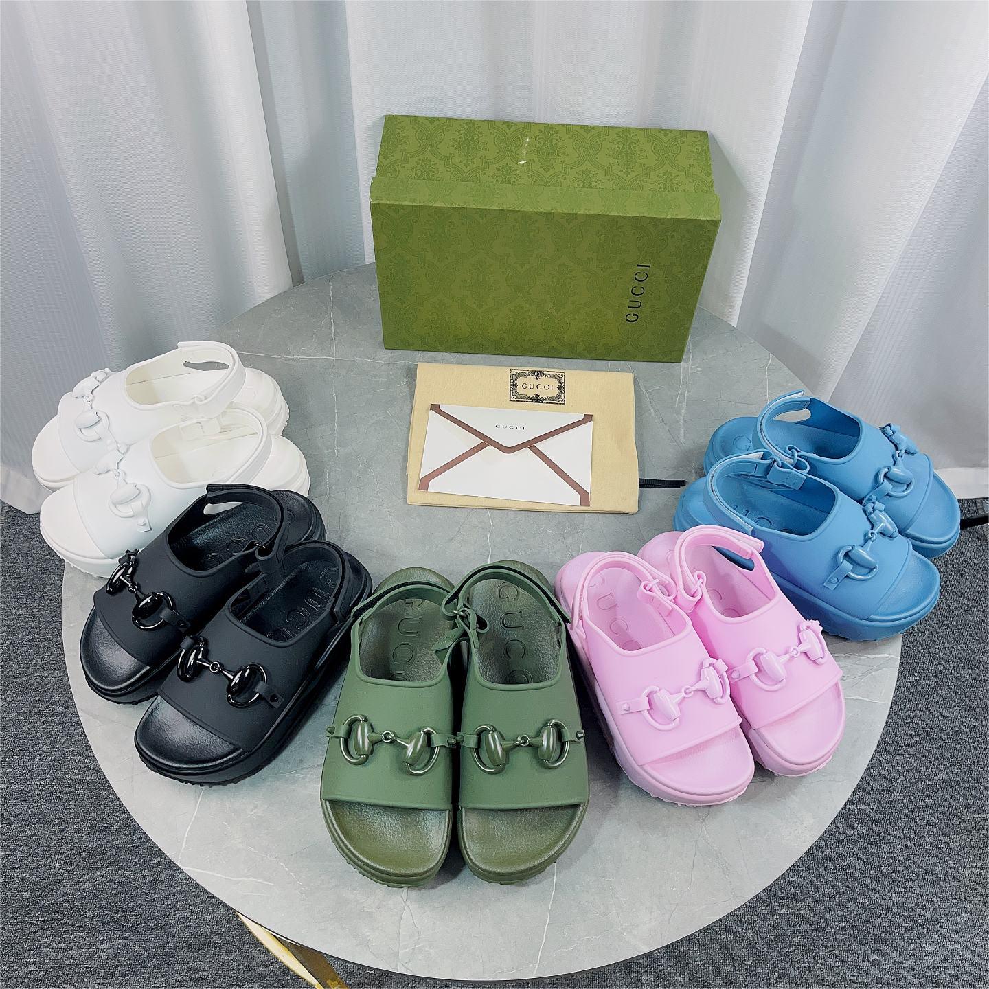 GUCCI-New women's horseneck buckle thick soled sandals