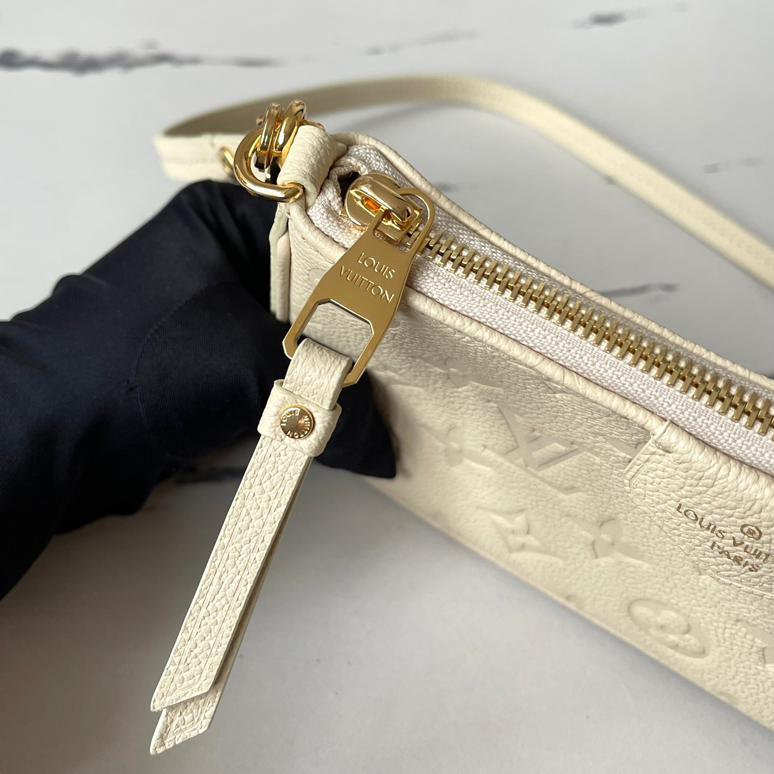 LV - Easy Pouch On Strap Monogram Embossed Leather Shoulder Bag