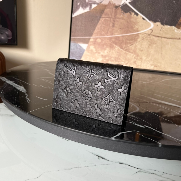 LV-Cowhide Lychee Pattern Embossed Clip