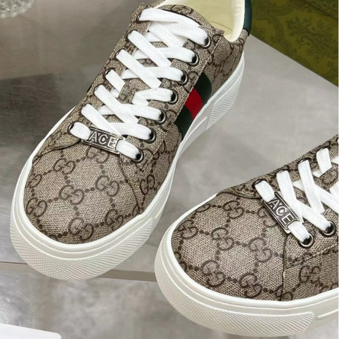 Gucci-Casual Thick Soled White Shoes