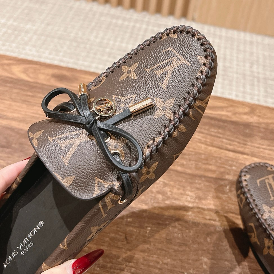 LV-Show style bow bean shoes