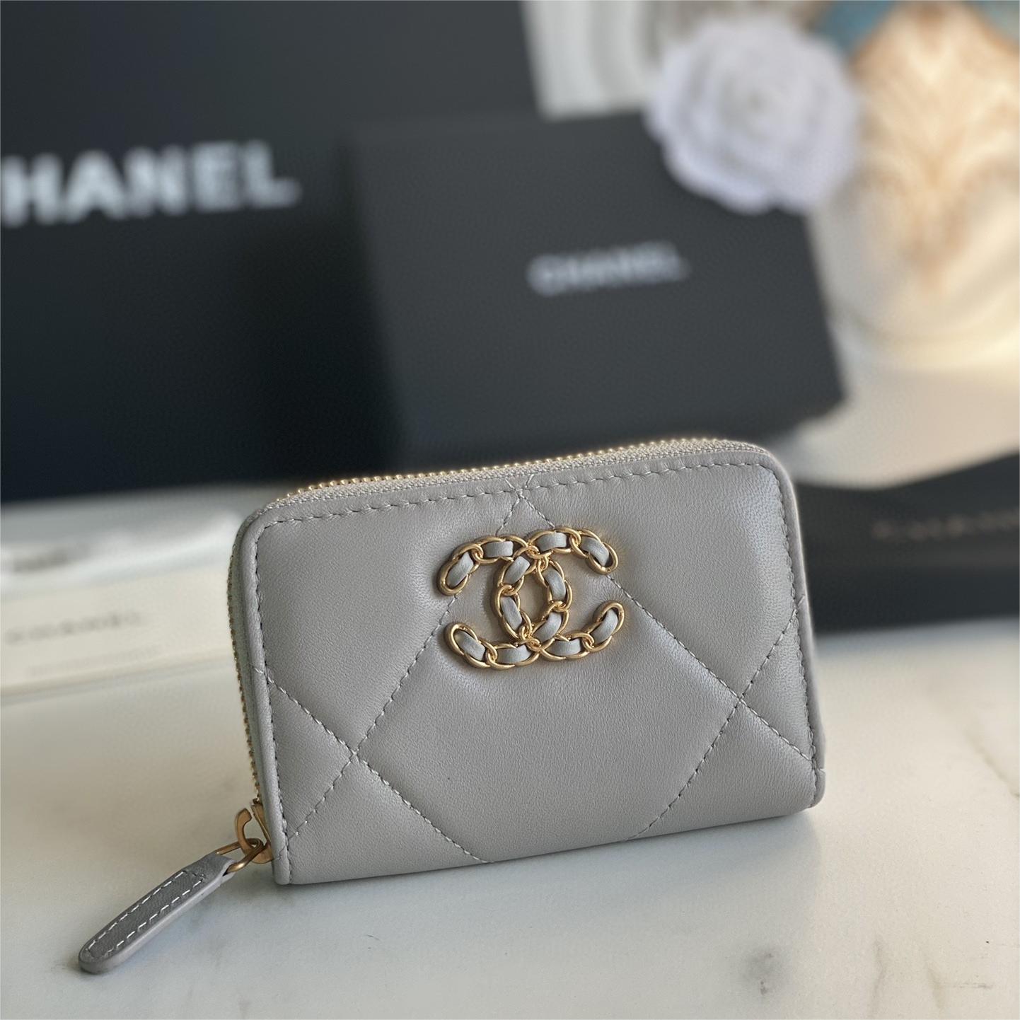 Chanel-Daling Grid Small Zipper Wallet