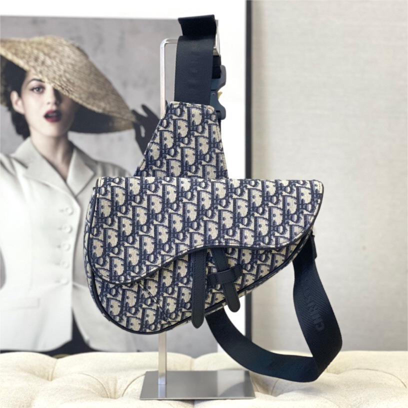 Dior-Canvas blue waist bag