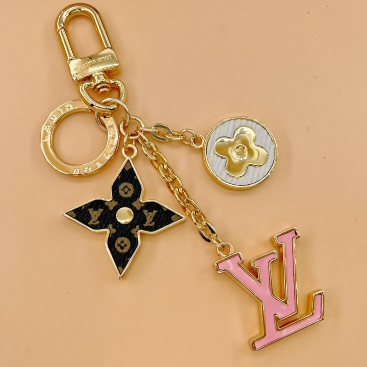 LV - Logo Bag Charm Metallic Canvas keychain