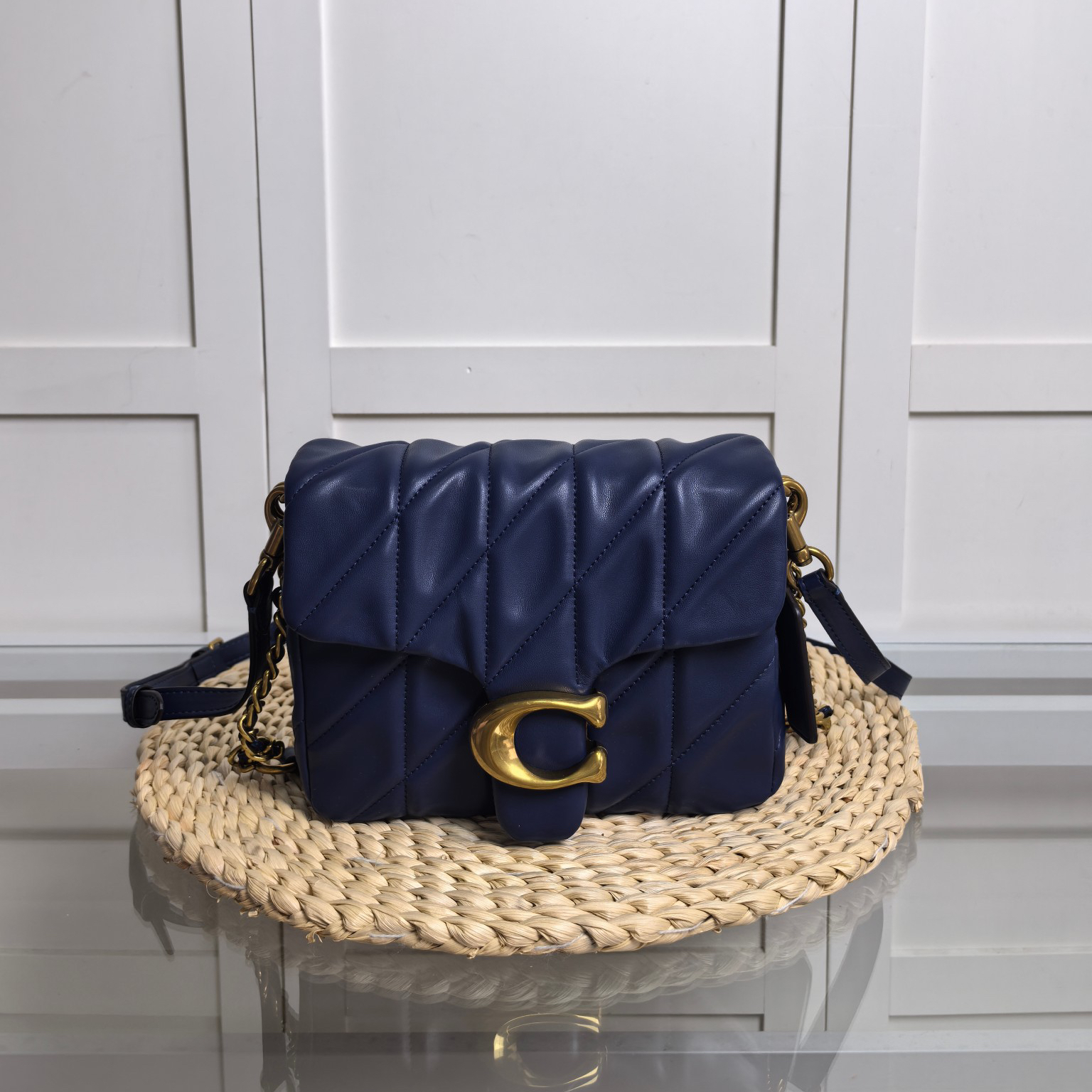 Coach-Times Square diamond patterned crossbody bag