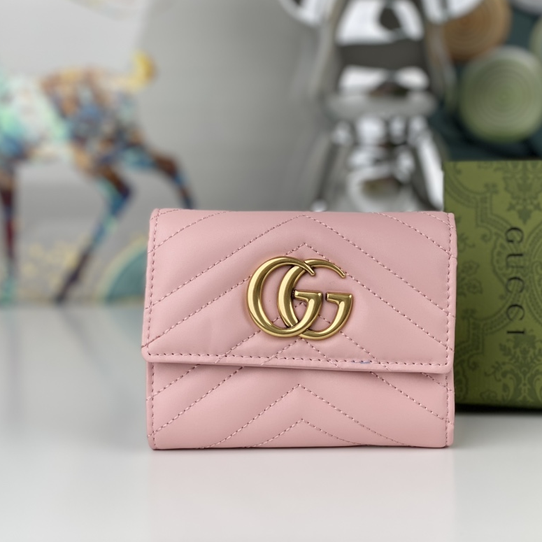 GUCCI - GG Marmont Quilted Leather Short Folding Wallet
