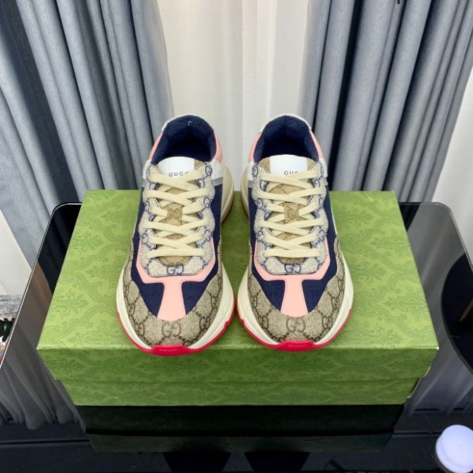 Gucci-Old Flower Color Blocked Dad Shoes