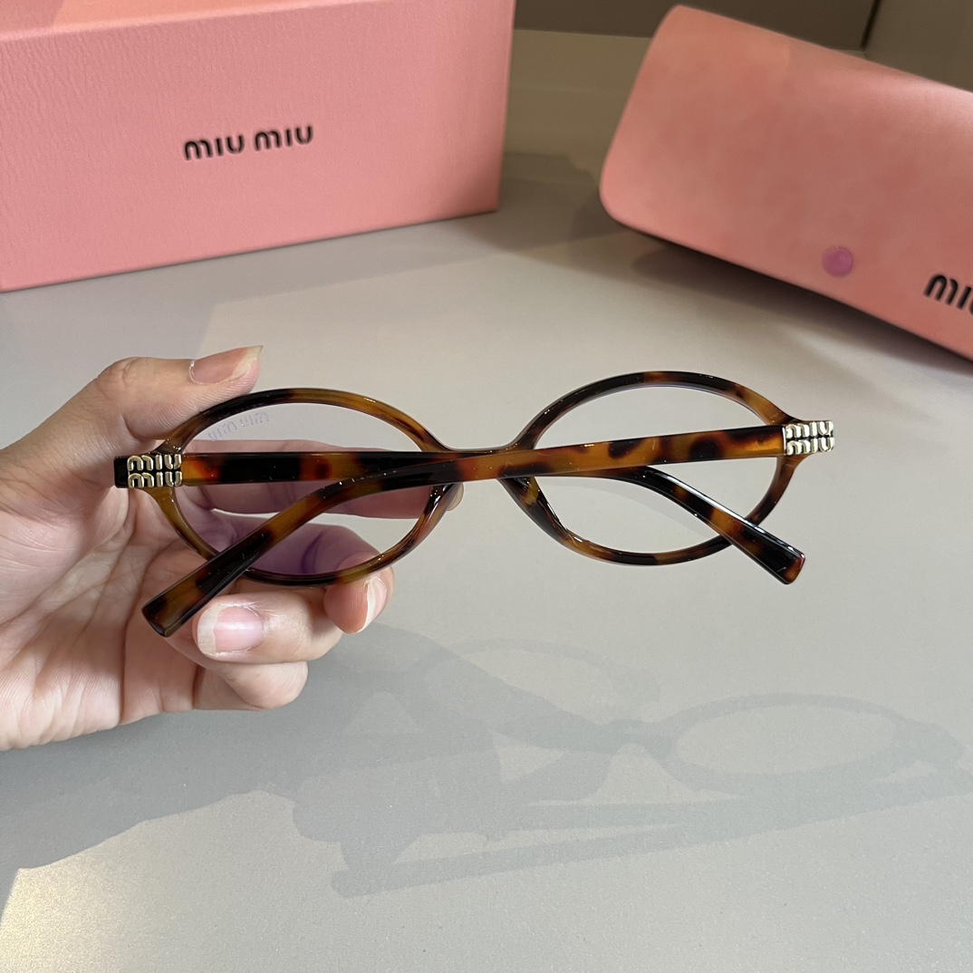 MiuMiu-2024 new retro oval frame sunglasses