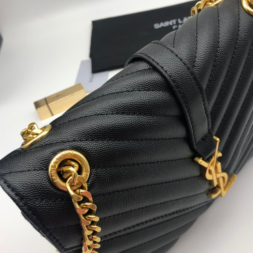 YSL - Black Cowhide Shoulder Crossbody Handbag