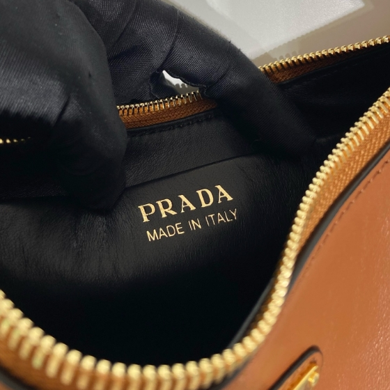 Prada-Moon Shoulder Strap Leather Handbag