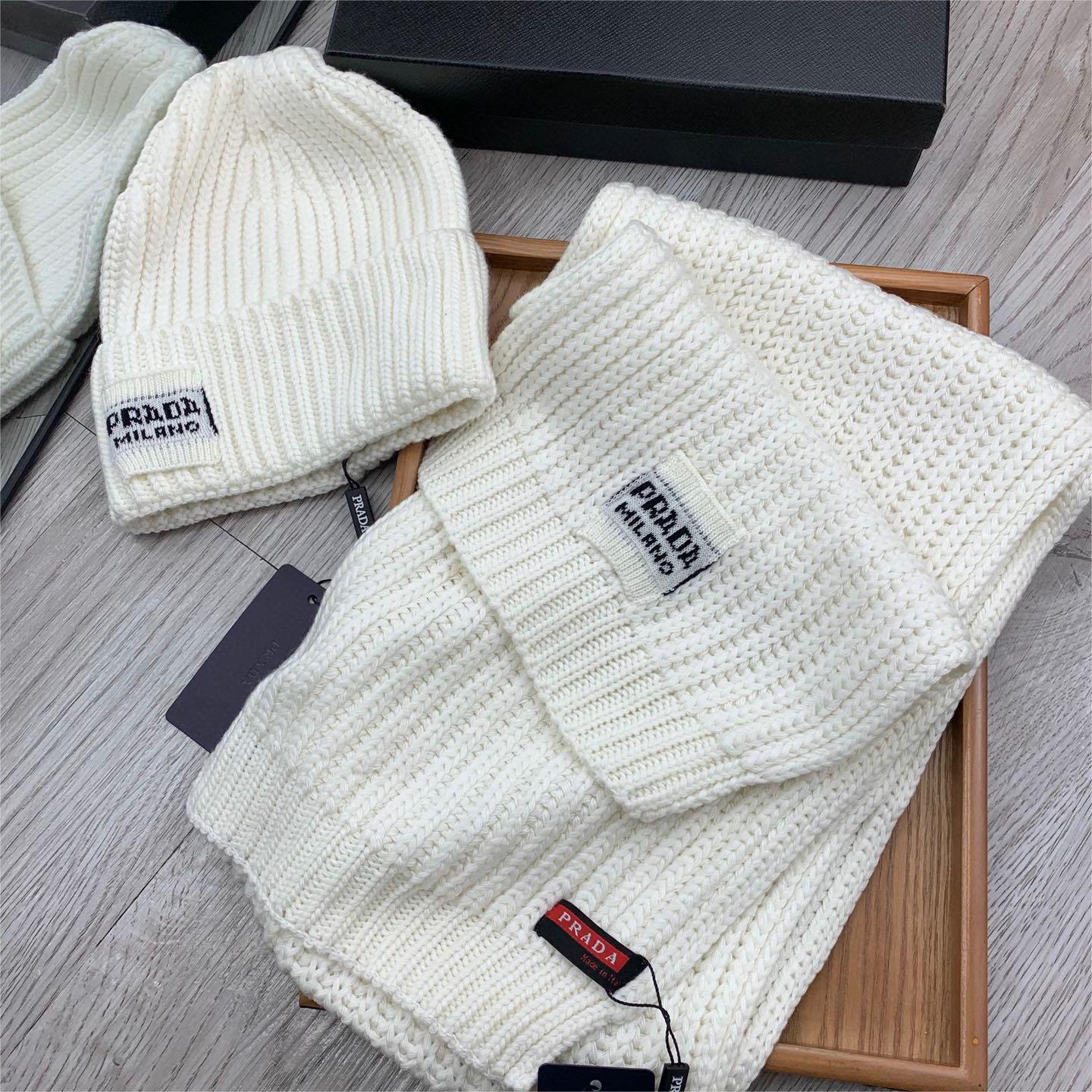 Prada-Wool Knitted Hat Scarf