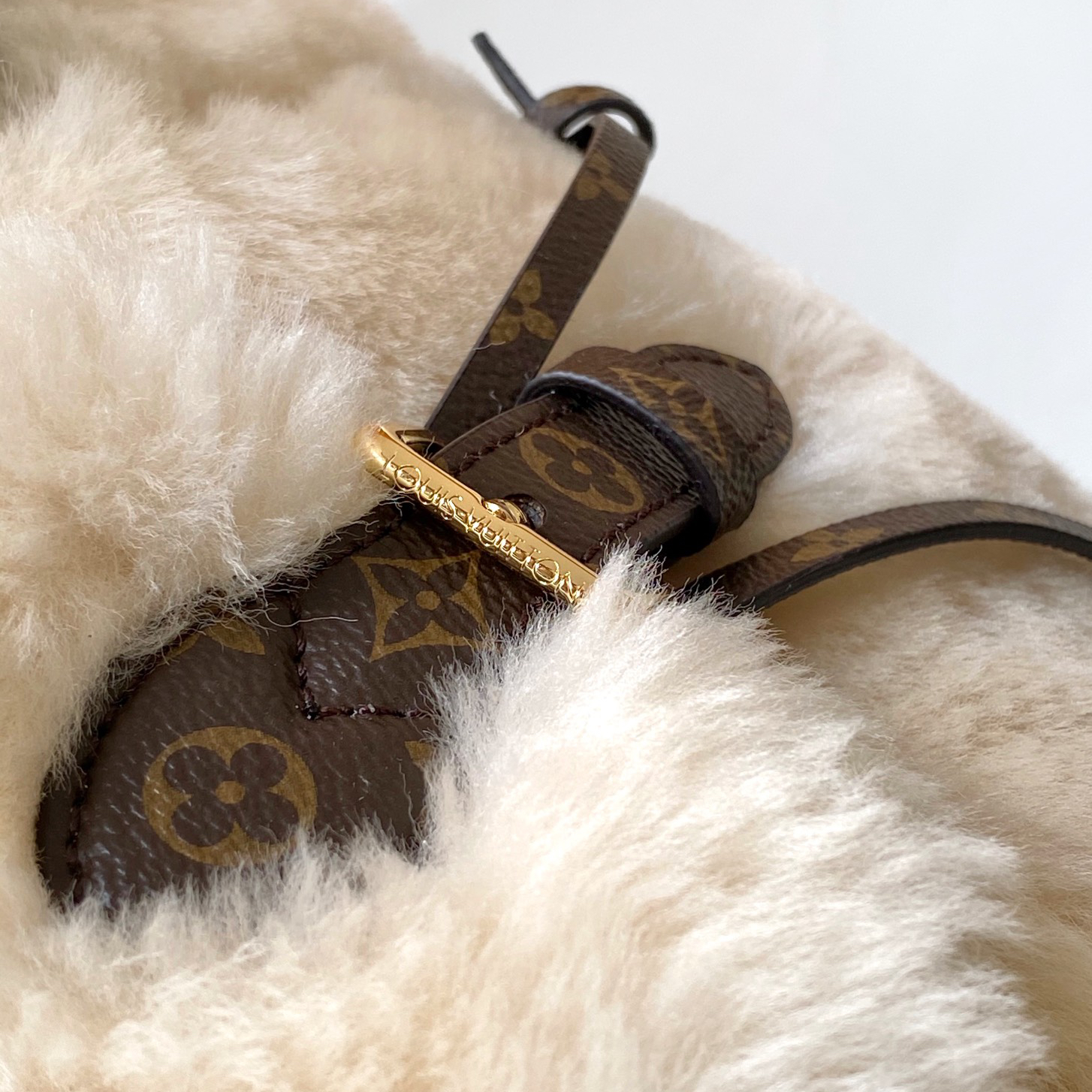 LV - SKI - Nano Teddy Removable and Adjustable Strap Shearling Backpack