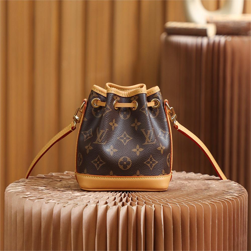 LOUIS VUITTON - LV NANO NOÉ Leather Mini Bag Brown