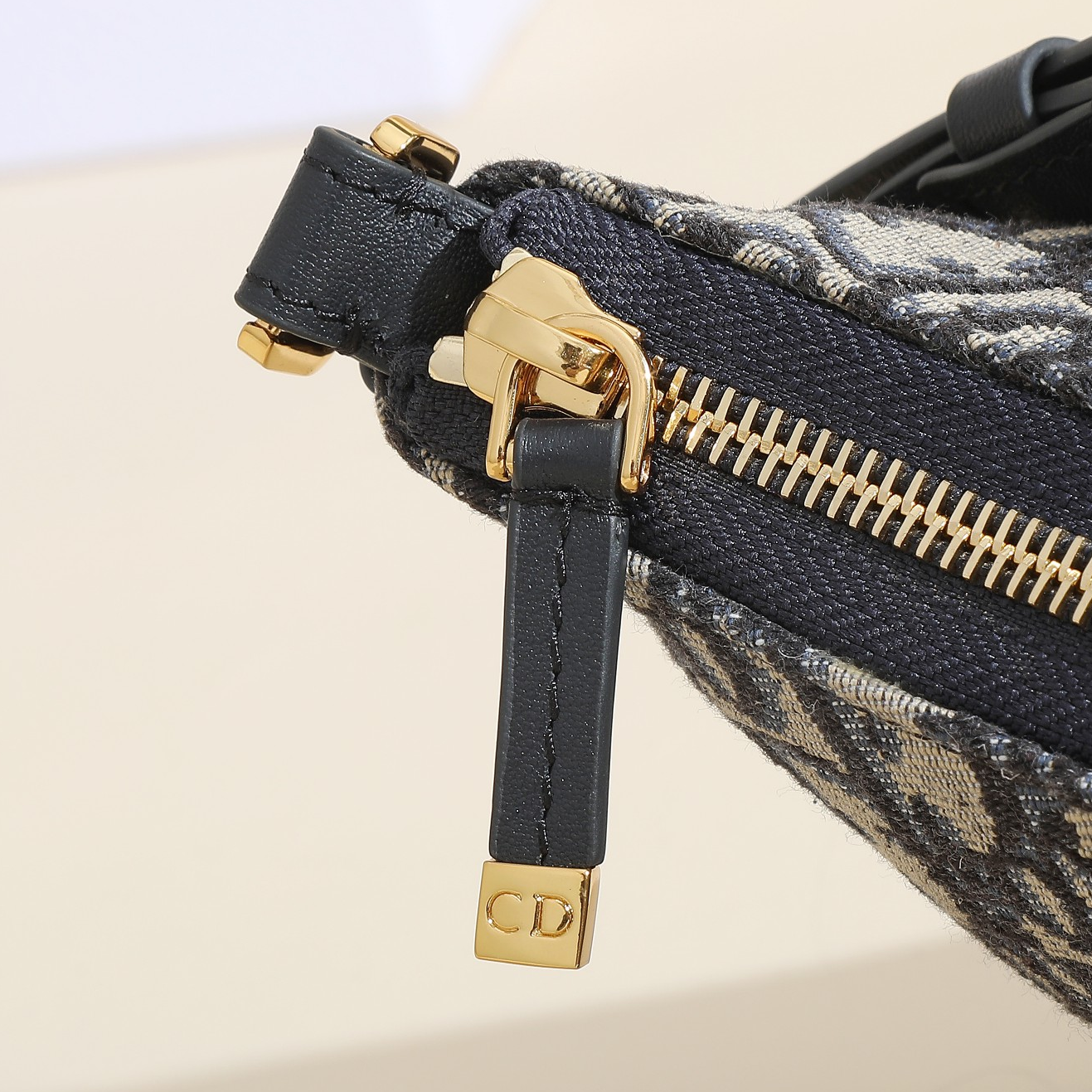 DIOR - 30 Montaigne Fabric and Cowhide Leather Dumpling Bag Handbag