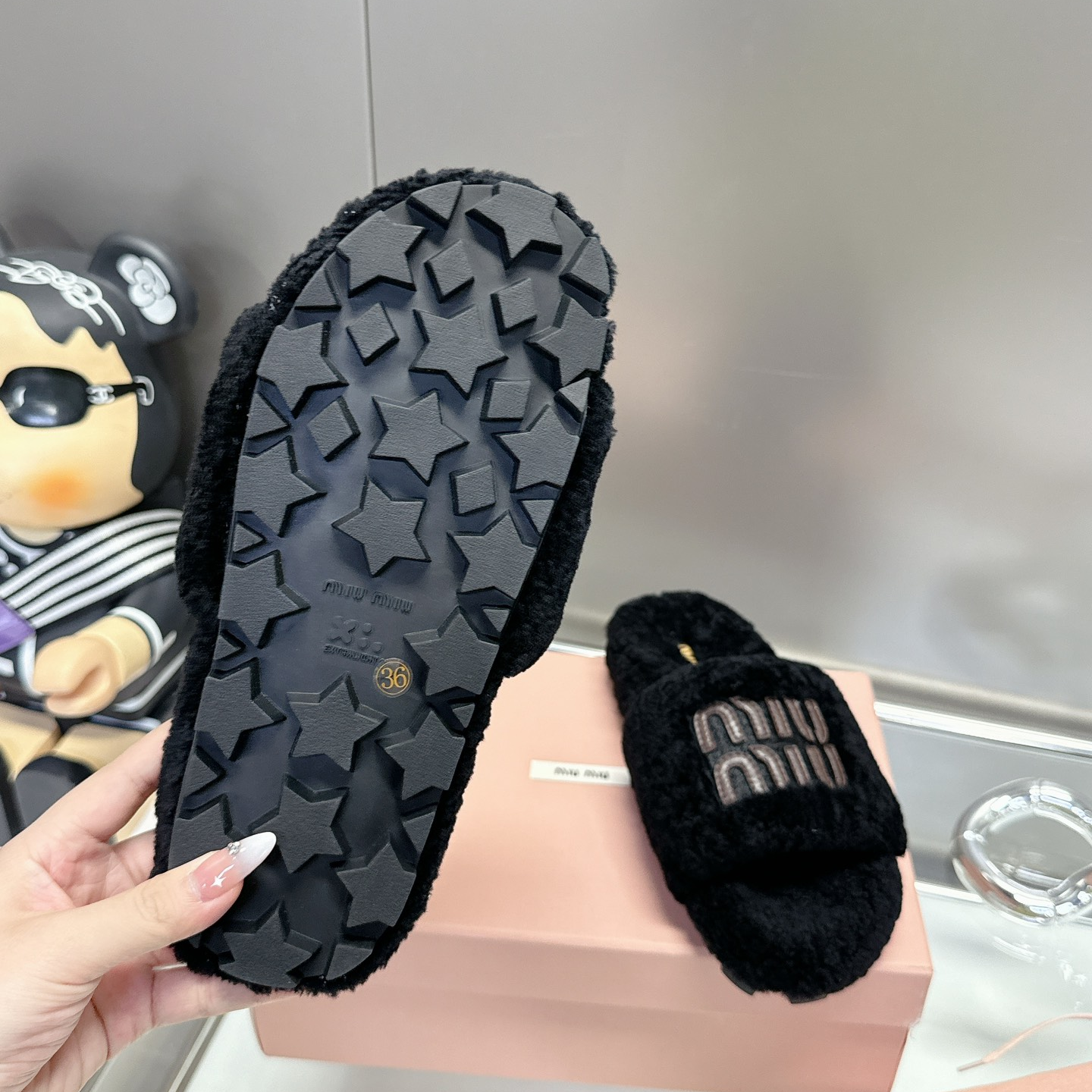 MIU MIU - Thick-soled Furry Slippers