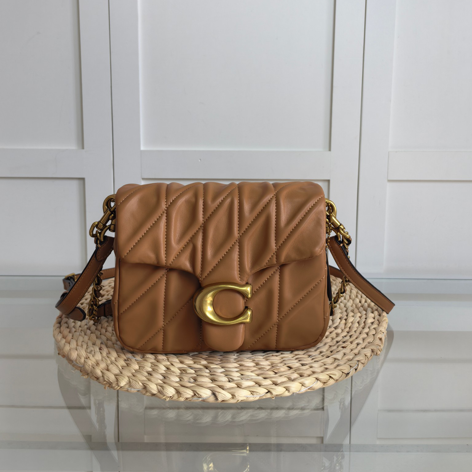 Coach-Times Square diamond patterned crossbody bag