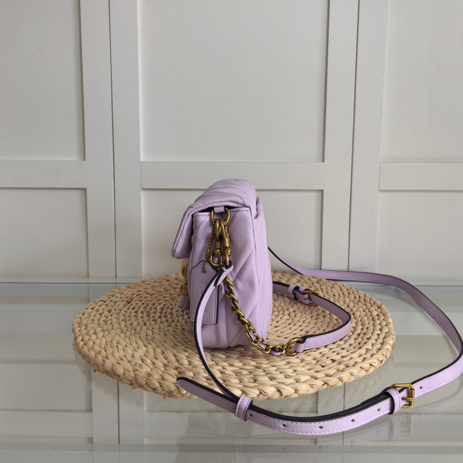 Coach-Times Square diamond patterned crossbody bag