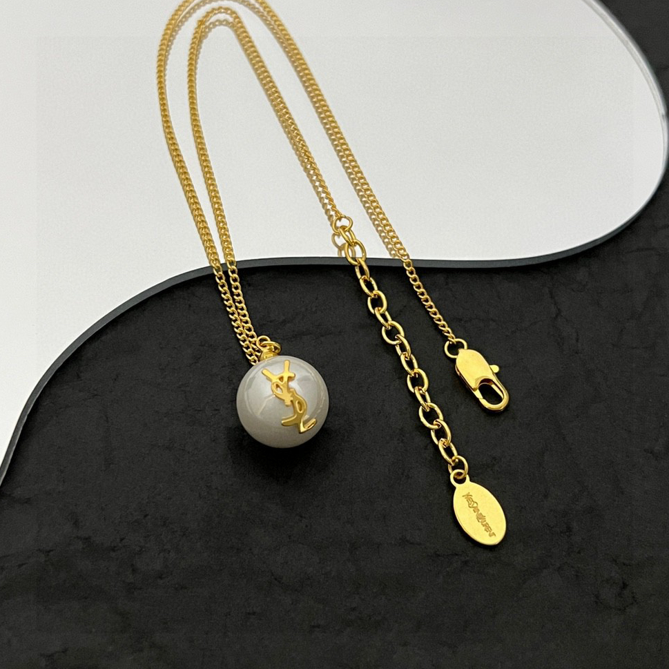 YSL – Antique Bronze Pearl Necklace