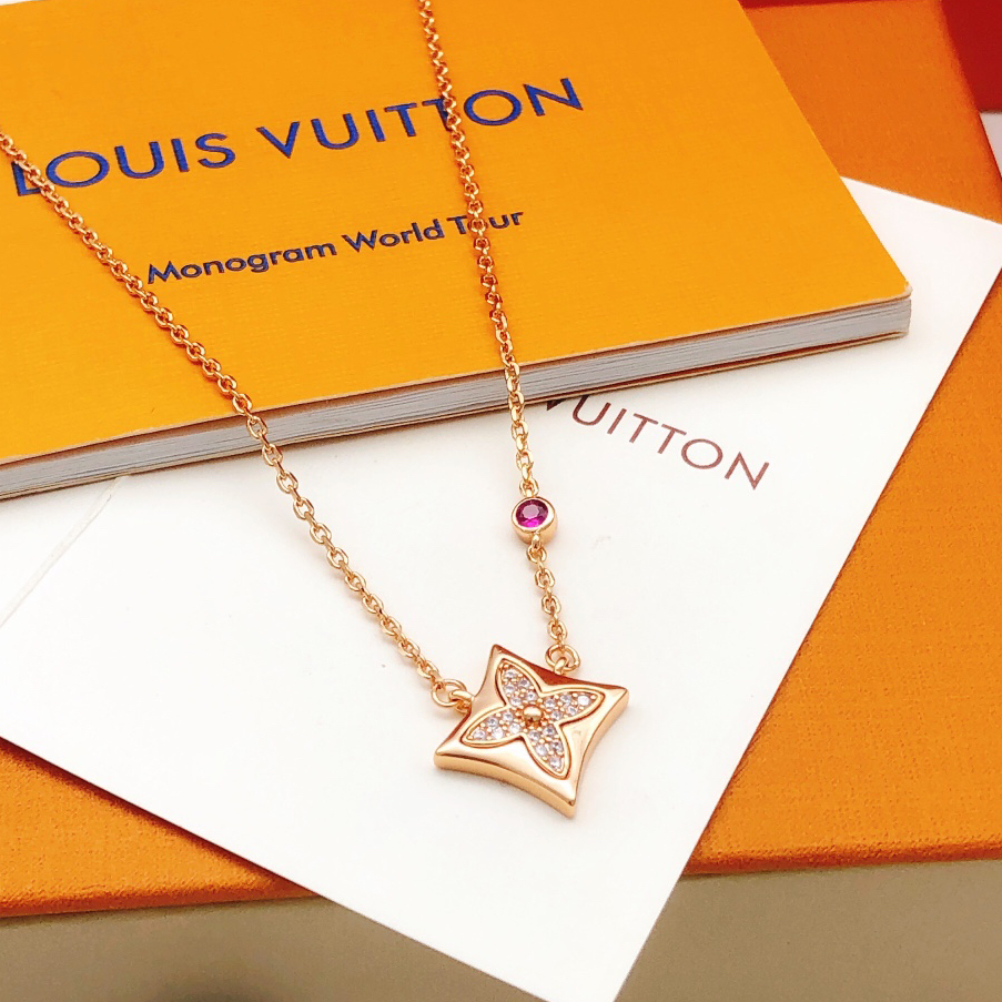 LV - Diamond Set Colorful Diamond Necklace