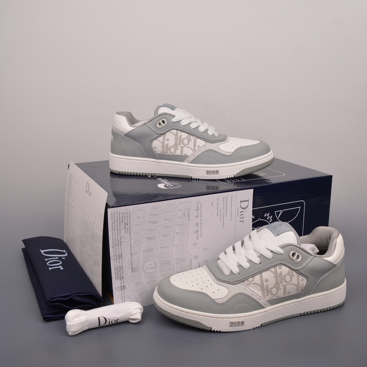 DIOR - Leather Round Toe Flat Heel Low Top Board Shoes