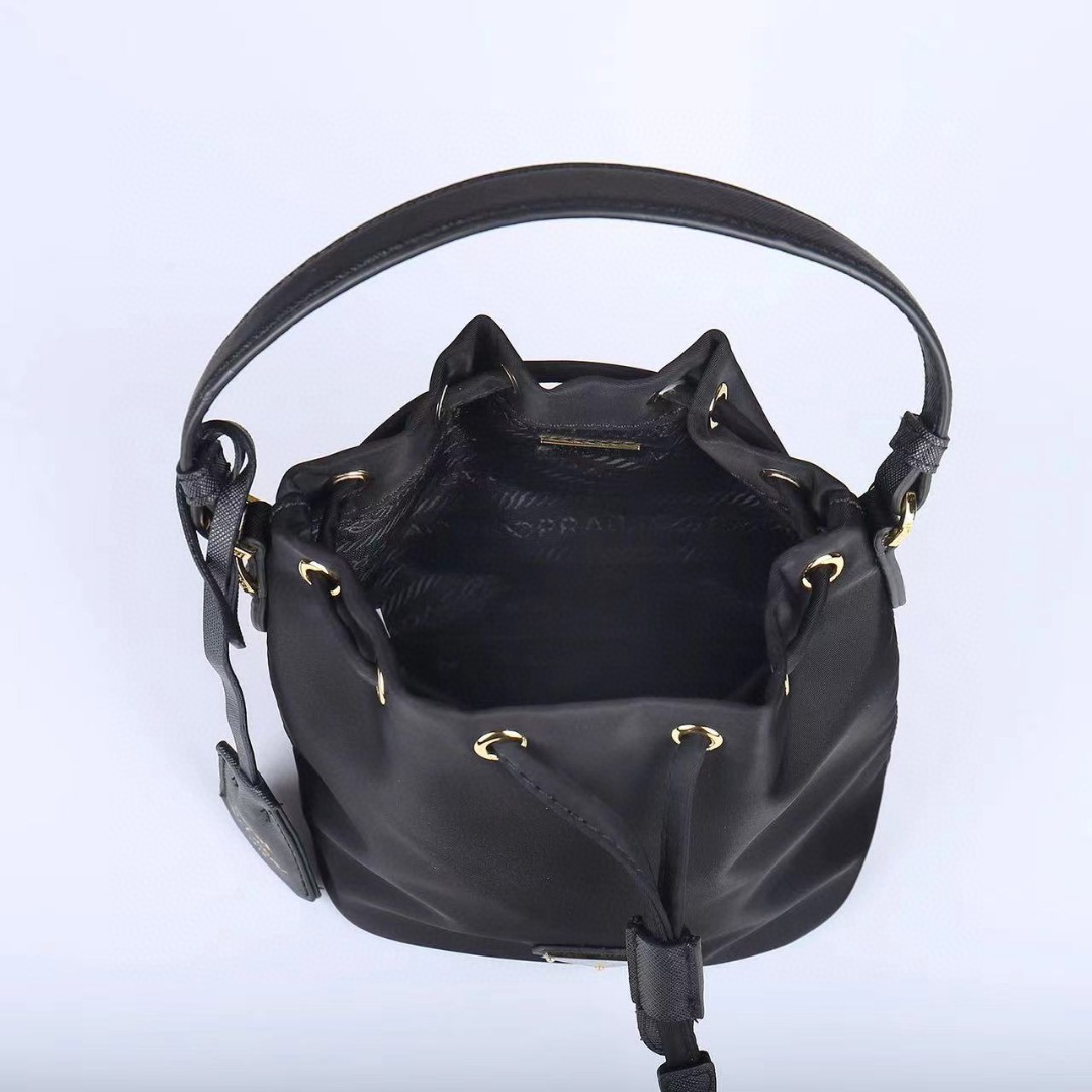 Prada-Imported waterproof fabric bucket bag