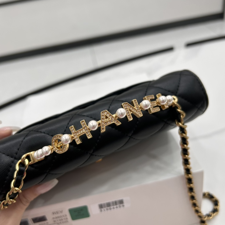 CHANEL- WOC 23B Pearl Handle Lambskin Shoulder Bag