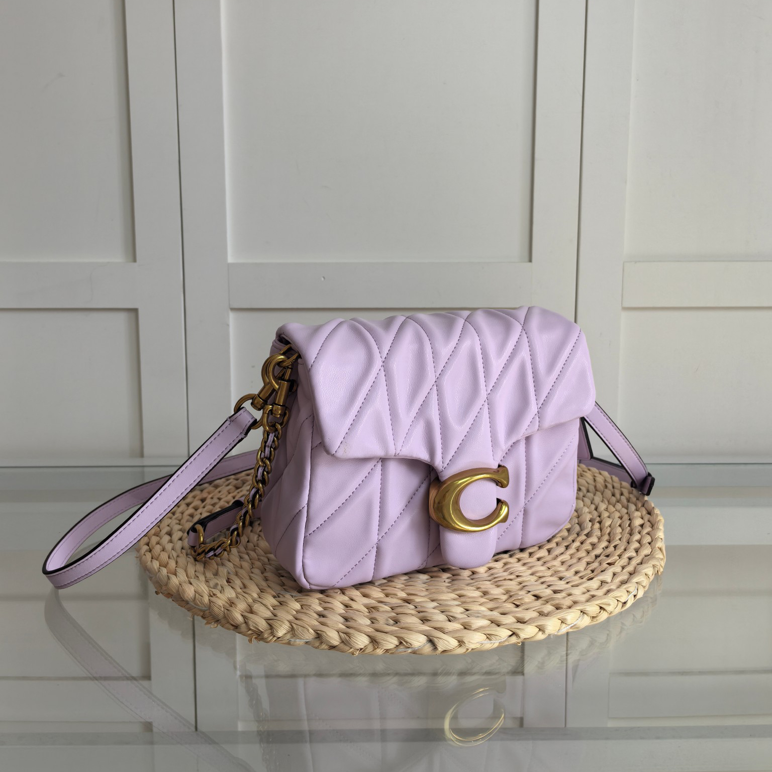 Coach-Times Square diamond patterned crossbody bag