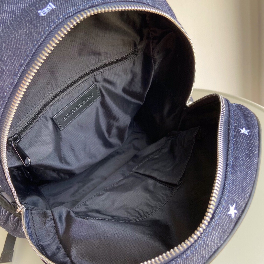 Burberry-Nylon embroidered backpack