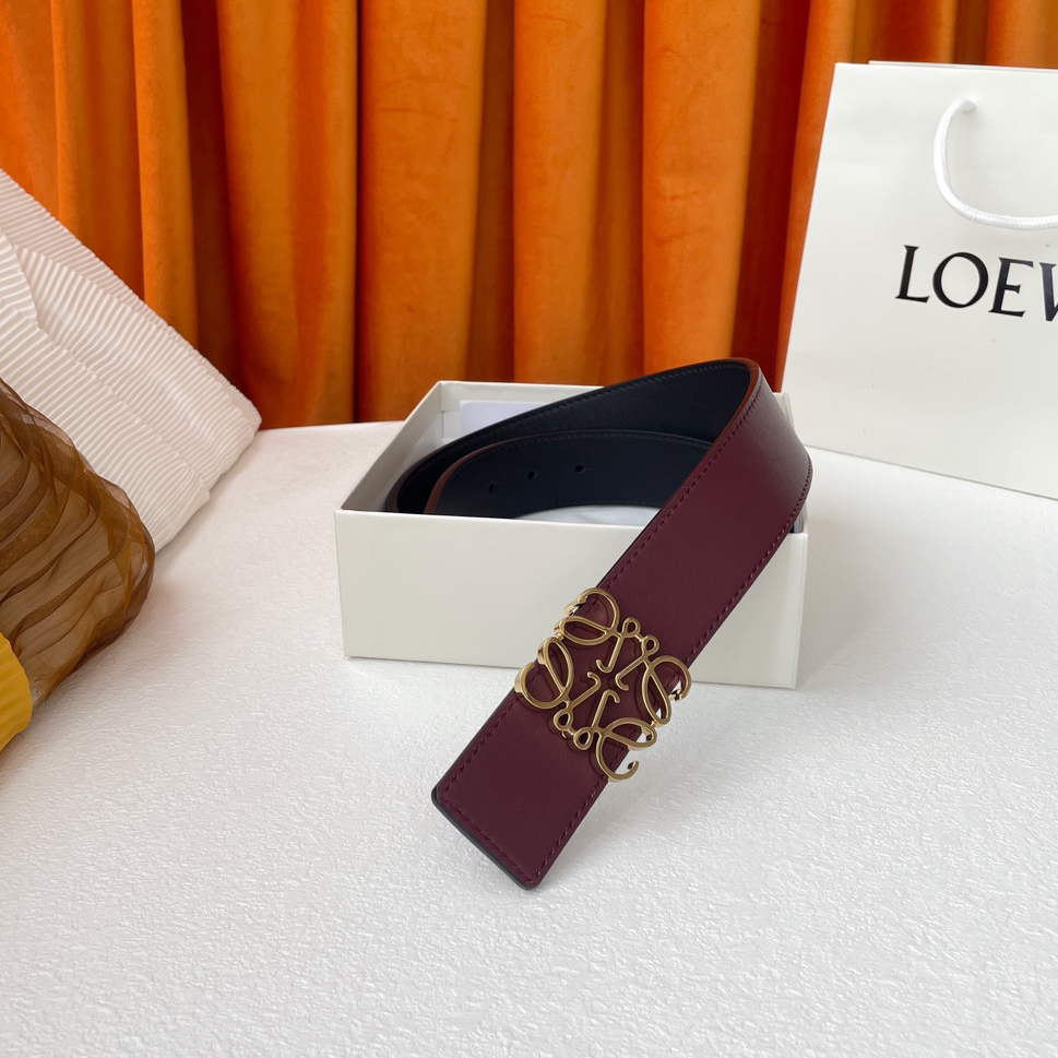 Loewe-Soft double-sided calf leather belt