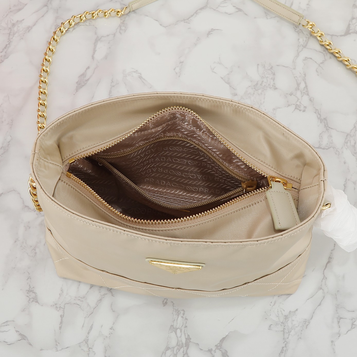 Prada-Nylon Lattice Crossbody Bag