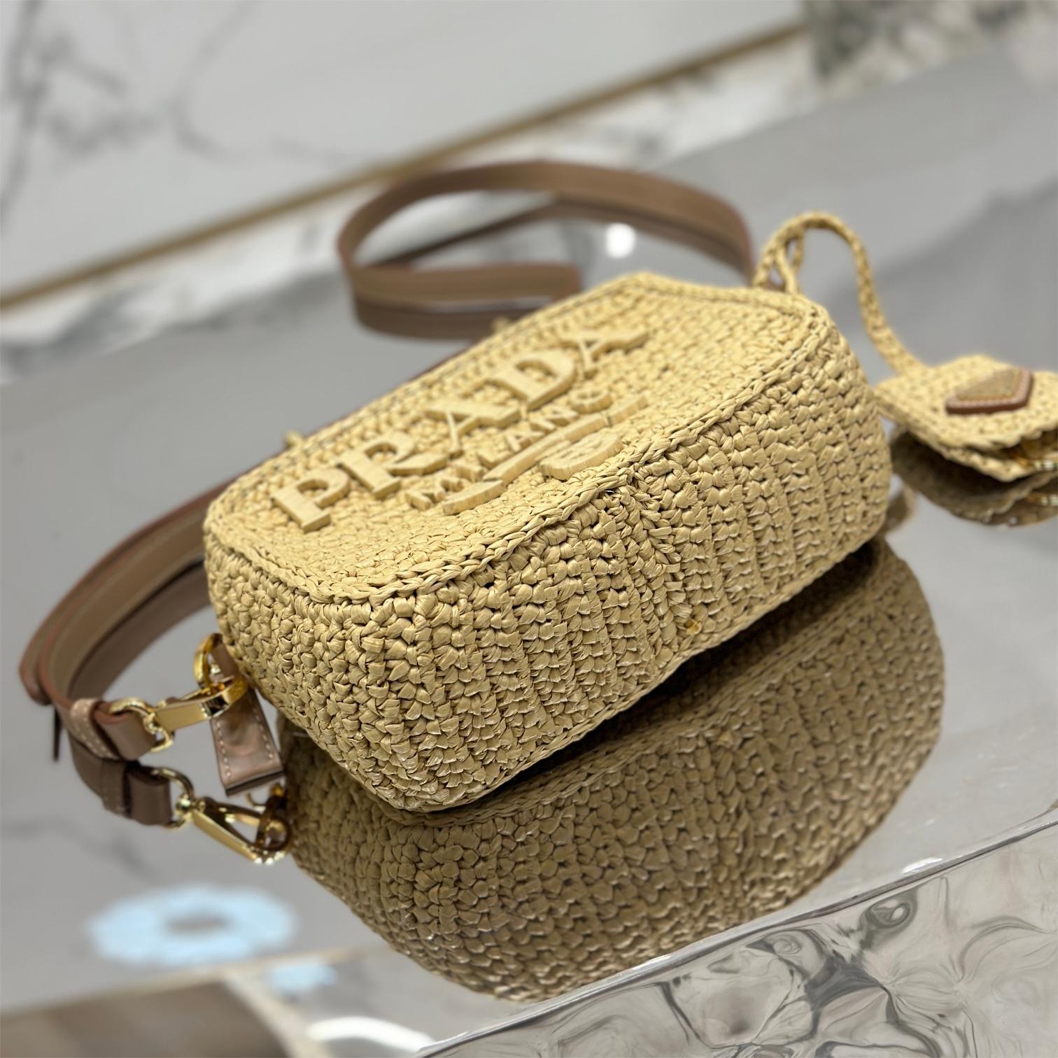 Prada-Straw Camera Bag