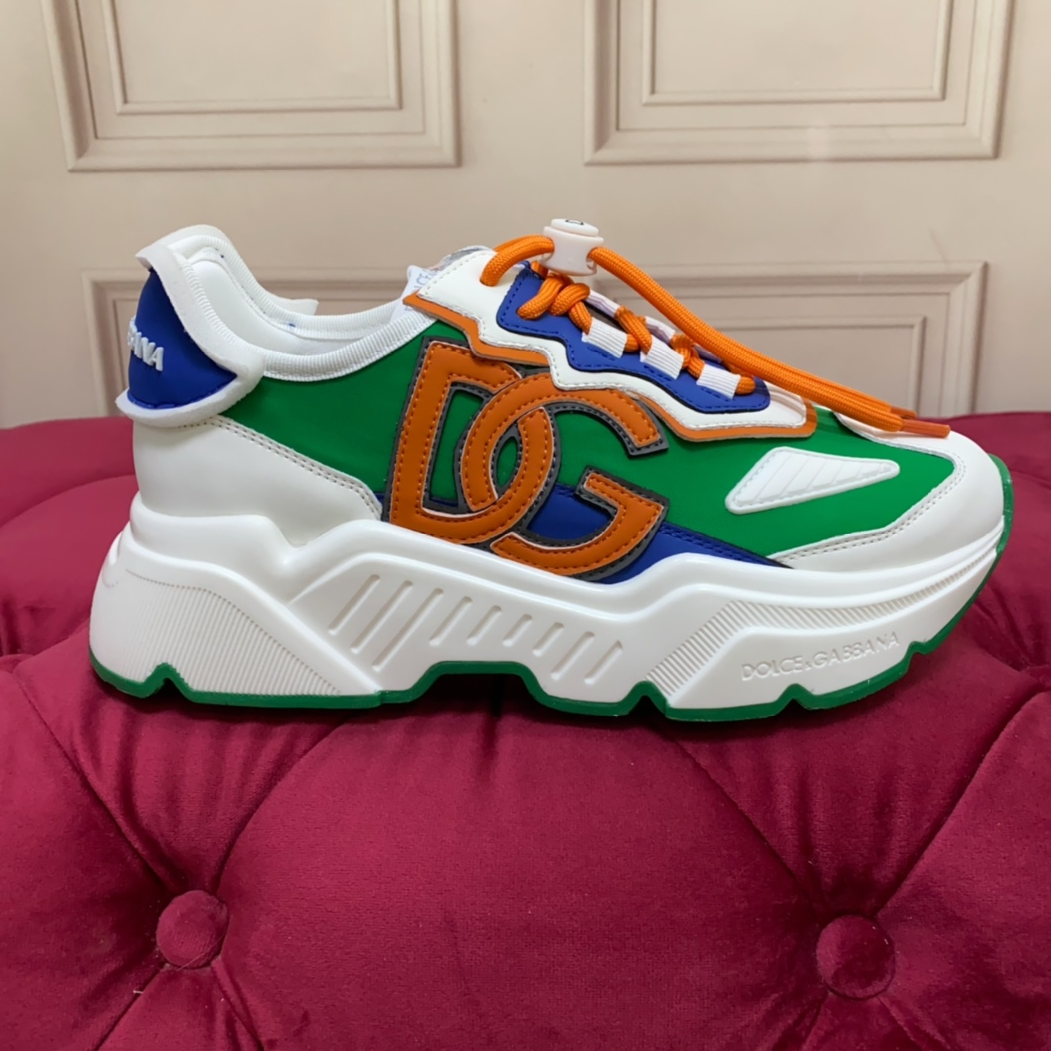 DOLCE & GABBANA - daymaster fabric Leather Sneakers