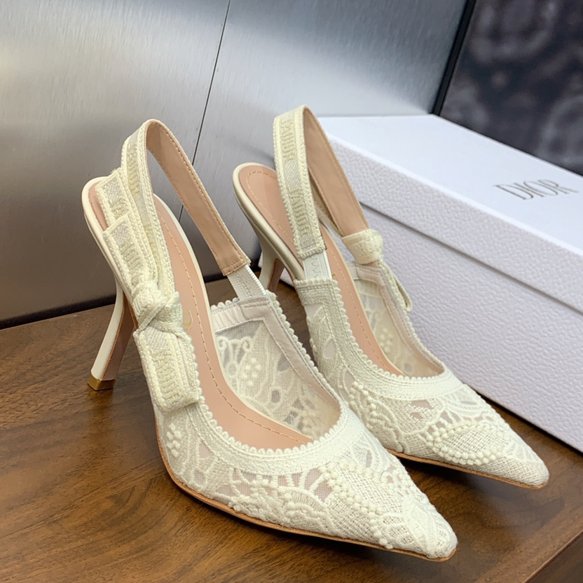 DIOR-J'Adior White Pointed Toe Stiletto High Heels