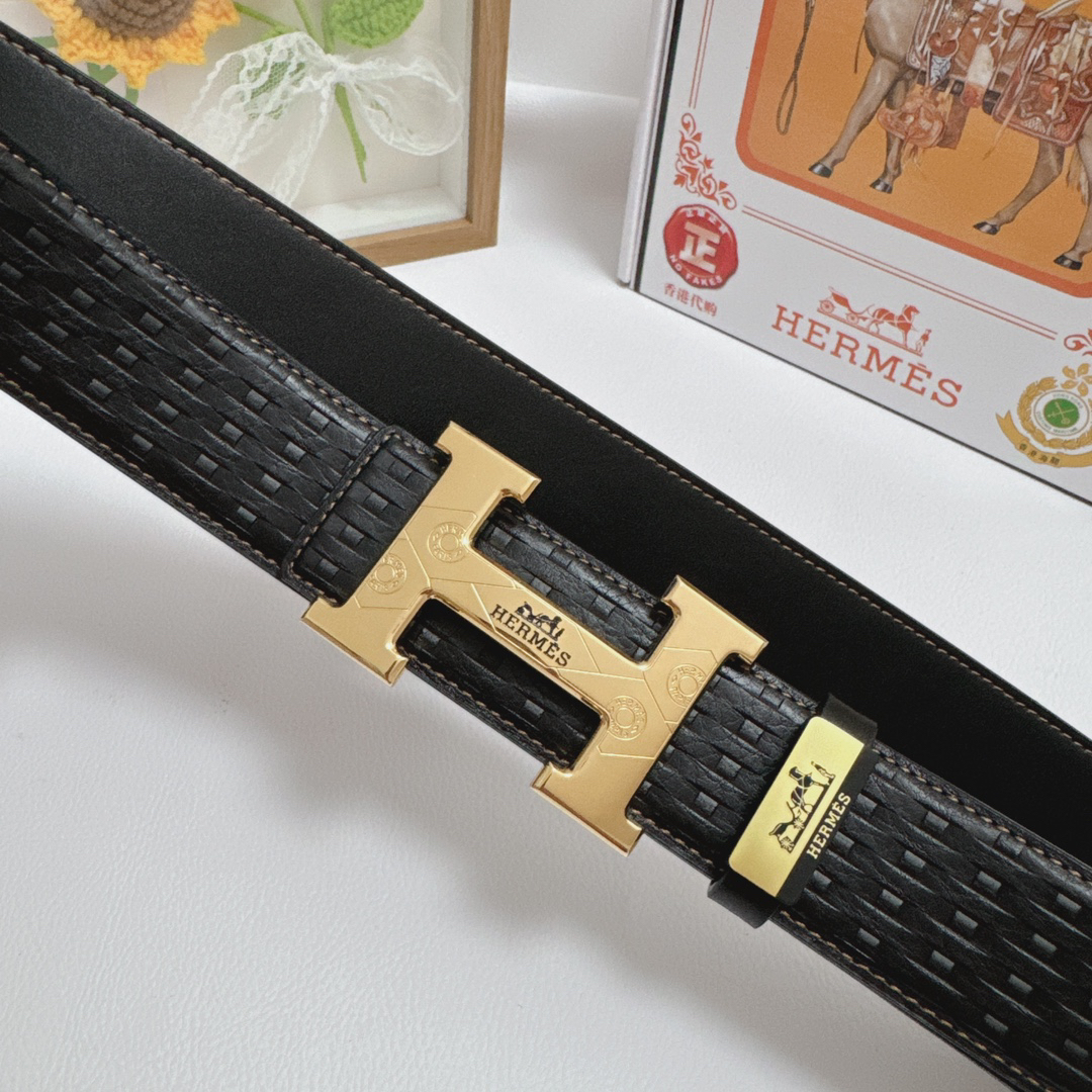 Hermes-cowhide belt