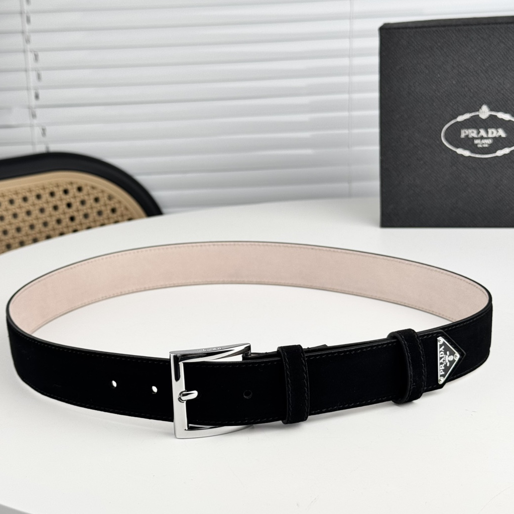 PRADA - Suede Leather Waist Belt