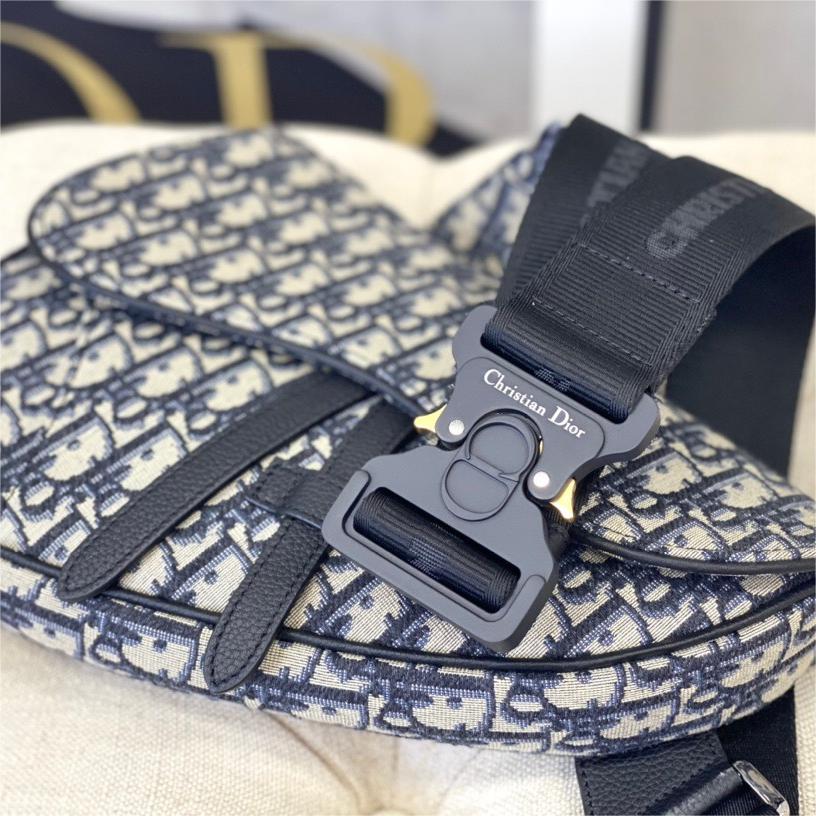 Dior-Canvas blue waist bag