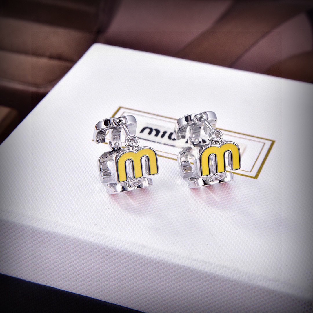 MIU MIU-Rainbow M letter earrings