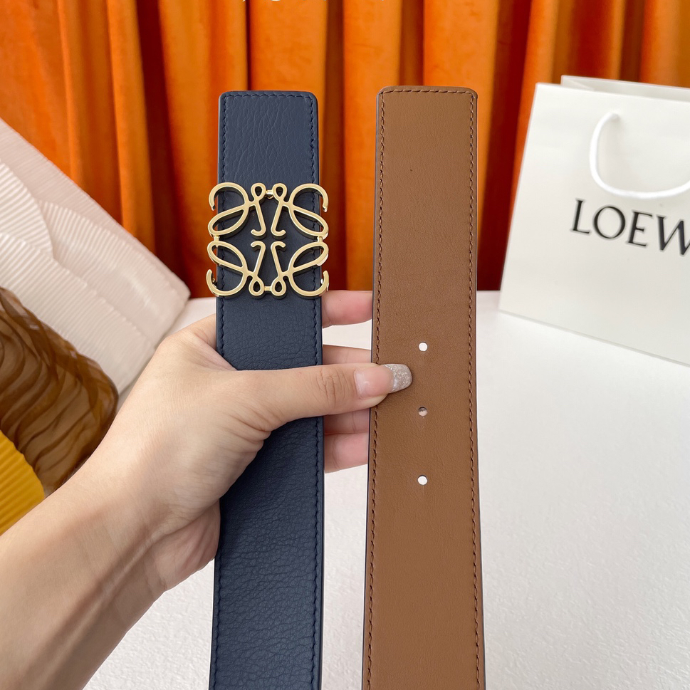 Loewe-Soft double-sided calf leather belt