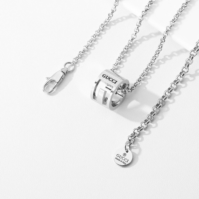 GUCCI-Double Ring Time Comes to Run Couple Necklace